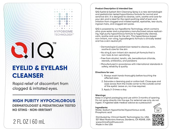 Eyelash and Eyelid Cleanser – High Purity Hypochlorous Eye Wash Solution, Lid and Lash Cleanser that Quickly Calms and Soothes Irritated, Clogged Skin (2oz)-GlimoraGlow