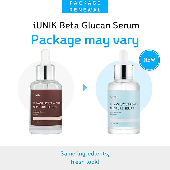 IUNIK Beta-Glucan Power Deep Moisture Vegan Serum Intense Hydration Mushroom Yeast Extracts Naturally-derived - Dry Mature Sagging Sensitive Skin Cell Regenerating Lifting Korean Skincare-GlimoraGlow