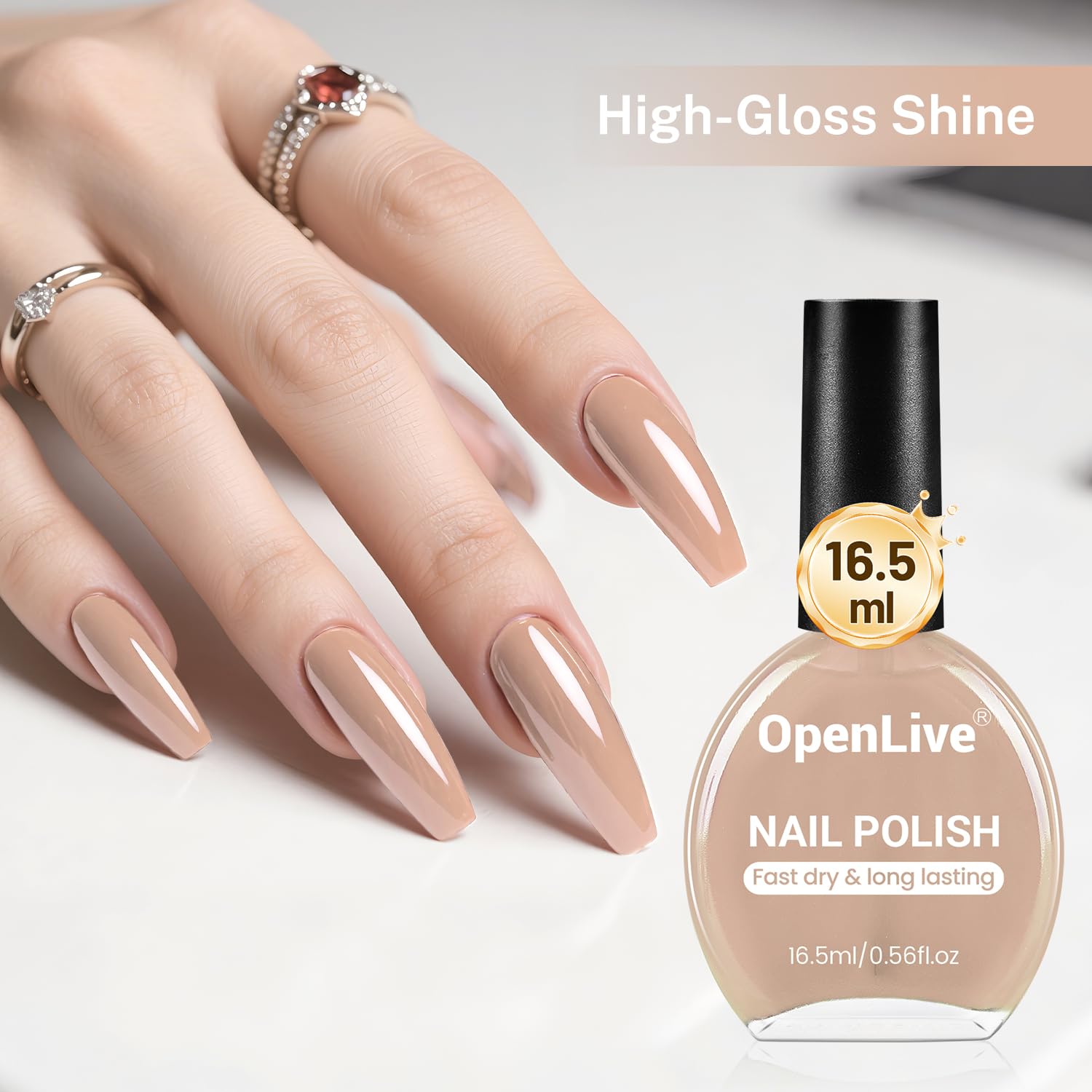 16.5ml Nude Pink Nail Polish Large Volume Quick Drying Light Pink Nail Polish, Fast Drying and Long Lasting Color Nail Art DIY Home Manicure Gift for Women-GlimoraGlow