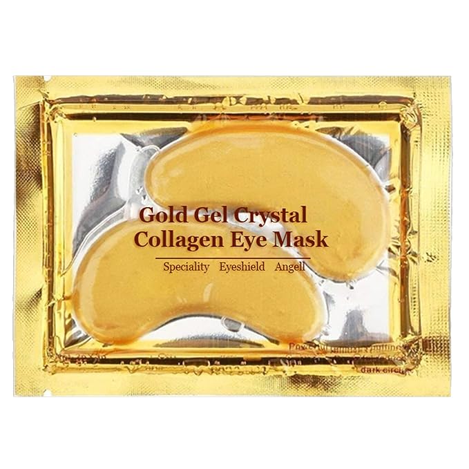 Jakuva 29PCS Gold Gel Crystal Collagen Eye Mask Under Eye Patches For Puffy Eyes and Dark Circles, Hydrating & Anti Aging,24k Gold Eye Mask Eye Patches for Moisturizing-GlimoraGlow