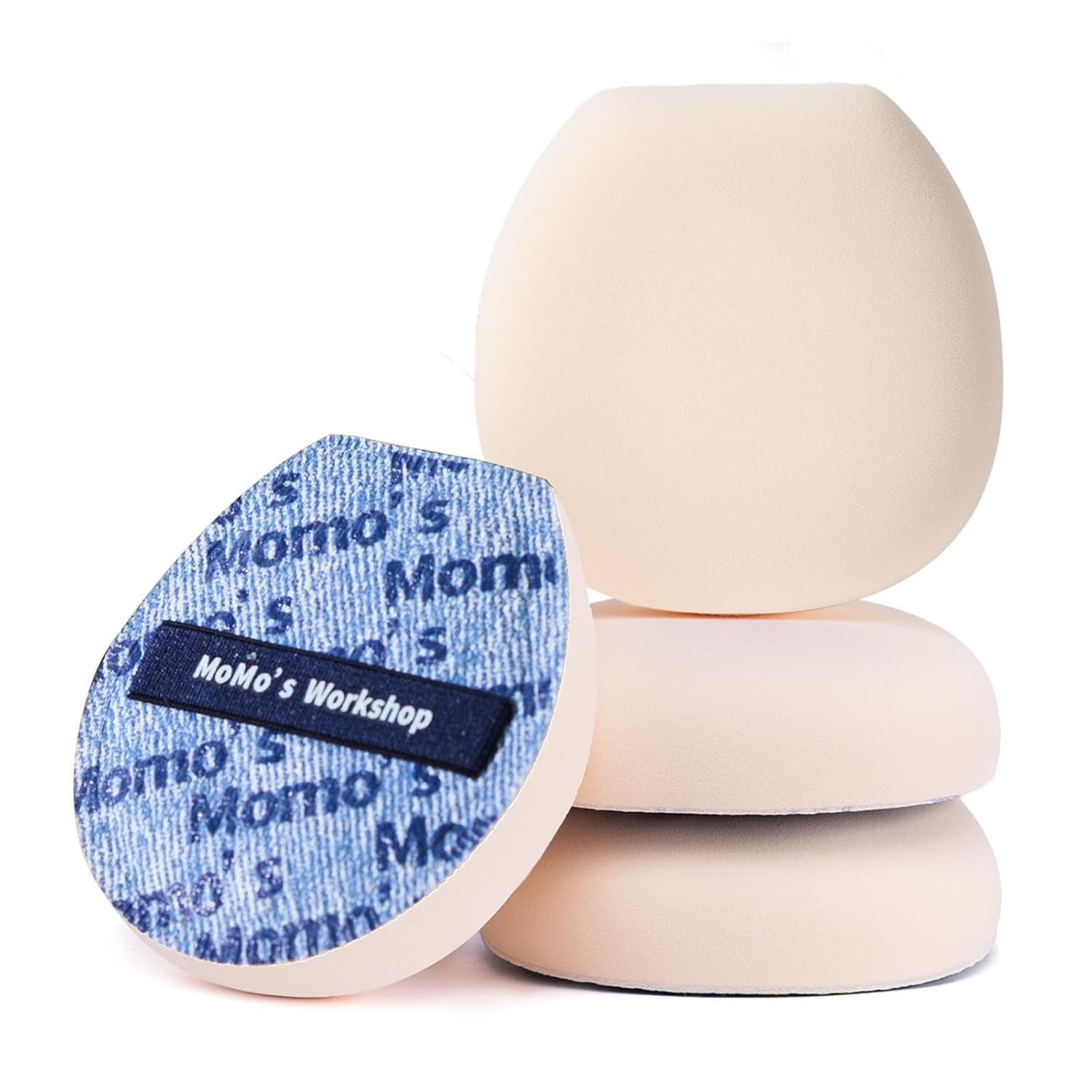 Momo's Workshop Makeup Sponge for Foundation, Soft Makeup Blending Puff Reusable, Foundation Puff for Natural Finish & Long-lasting 1PCS Blue-GlimoraGlow