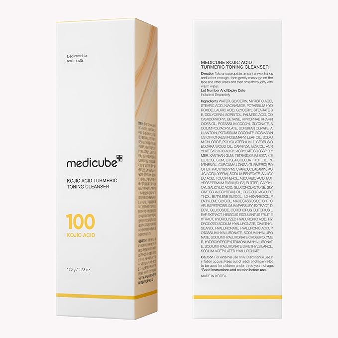 medicube Kojic Acid Turmeric Whip Cleanser | Daily Facial Cleanser for Brightening, Balancing Skin Tone & Texture | Fade Appearance of Uneven Patches & Ideal for Use After Spot Care | Korean Skincare-GlimoraGlow