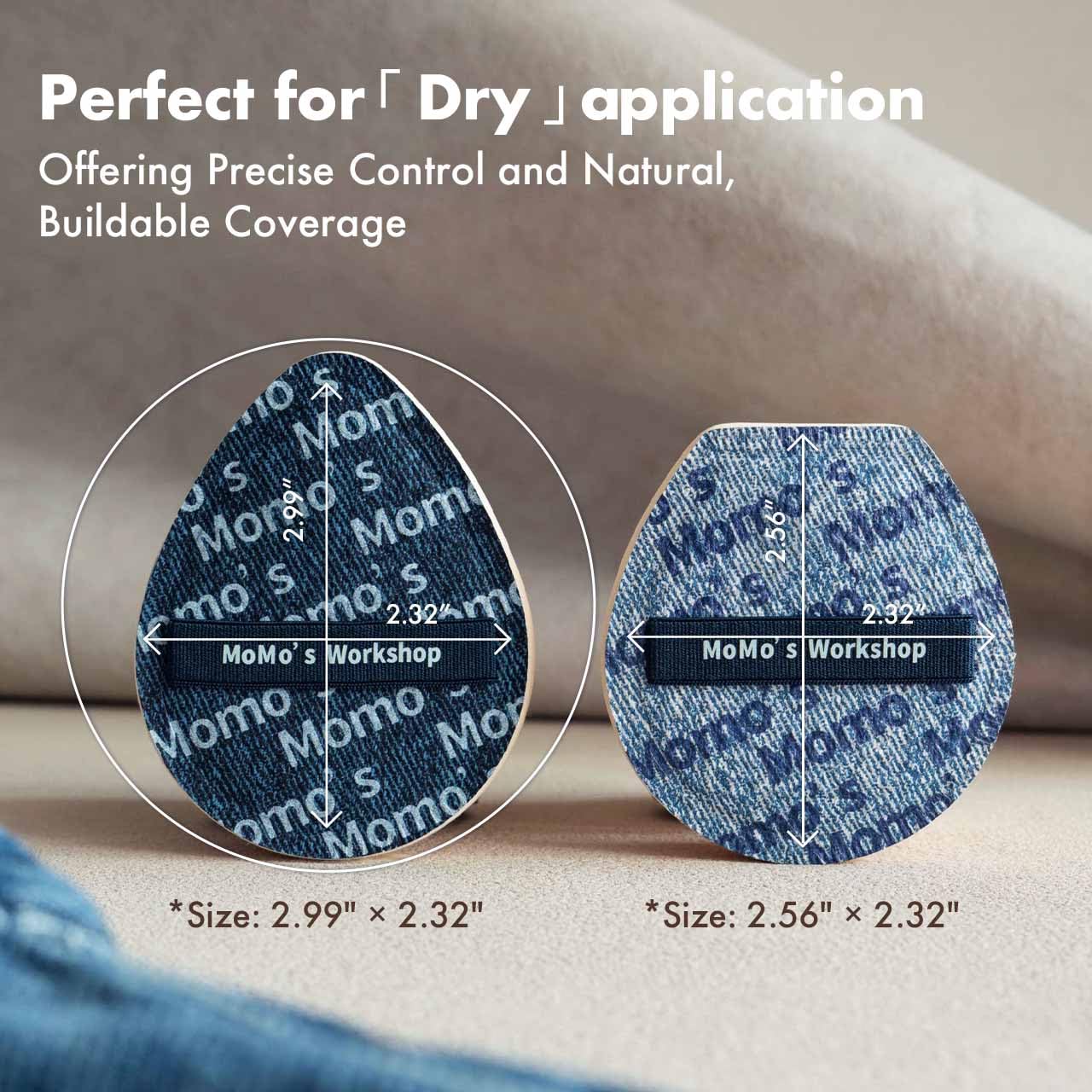 Blue Denim Makeup Sponges,Super Soft Blenders for Liquid Foundation, Dual Design (Egg + Flat Edge), Natural Skin-Like Finish, Makeup Puffs for Blending,Travel Friendly,2pcs for Halloween Themed-GlimoraGlow