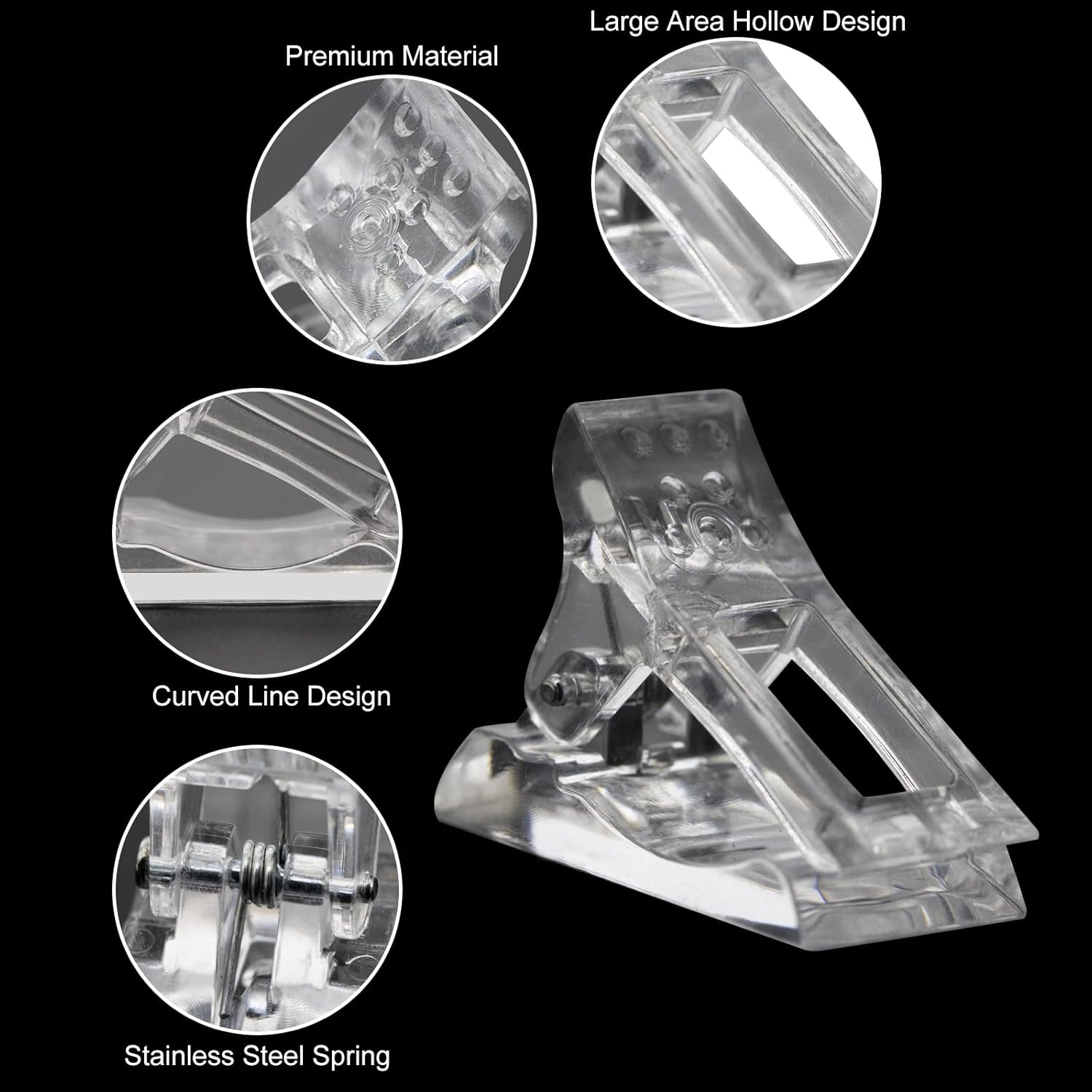 10 Pcs Nail Tips Clip for Quick Building Extension Nail Mold & Nail Tips,Plastic Transparent Dual Nail Form Extension Clip Builder DIY Manicure Nail Art Tool(Nail Clip)-GlimoraGlow