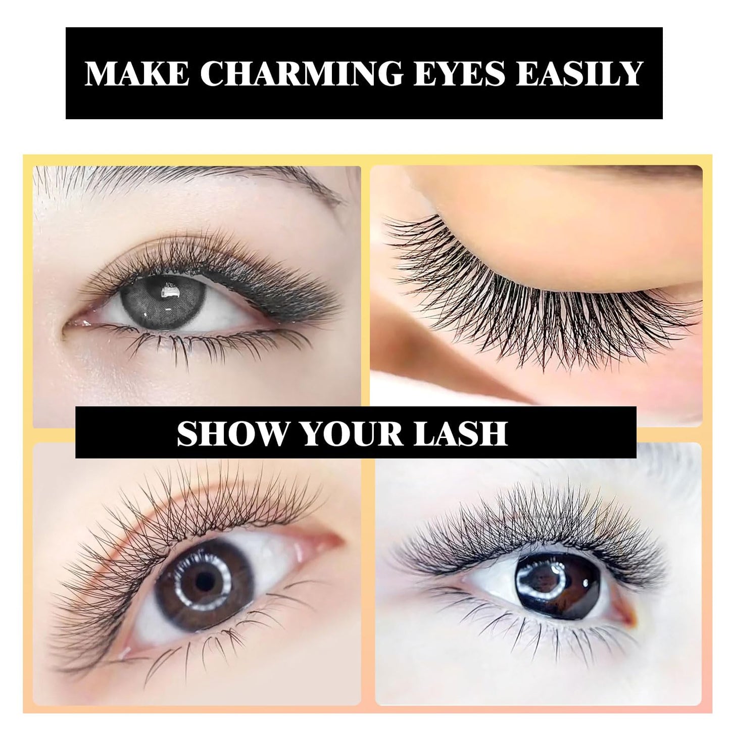 Lash Extensions 6D Eyelash Extensions W Lashes 0.07mm Thickness C Curl Lashes 8mm Soft Lash Trays Pestañas Pelo a Pelo Natural Matte Black False Eyelashes Individual Lashes(W-6D-0.07-C,8mm)-GlimoraGlow
