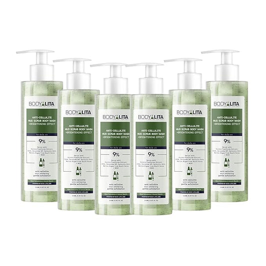Anti Cellulite Mud Scrub Body Wash, Reduces Cellulite, Gentle Exfoliating, Improves Skin Texture, Provides a Smoother Look, 5.07 Fl Oz (6)-GlimoraGlow