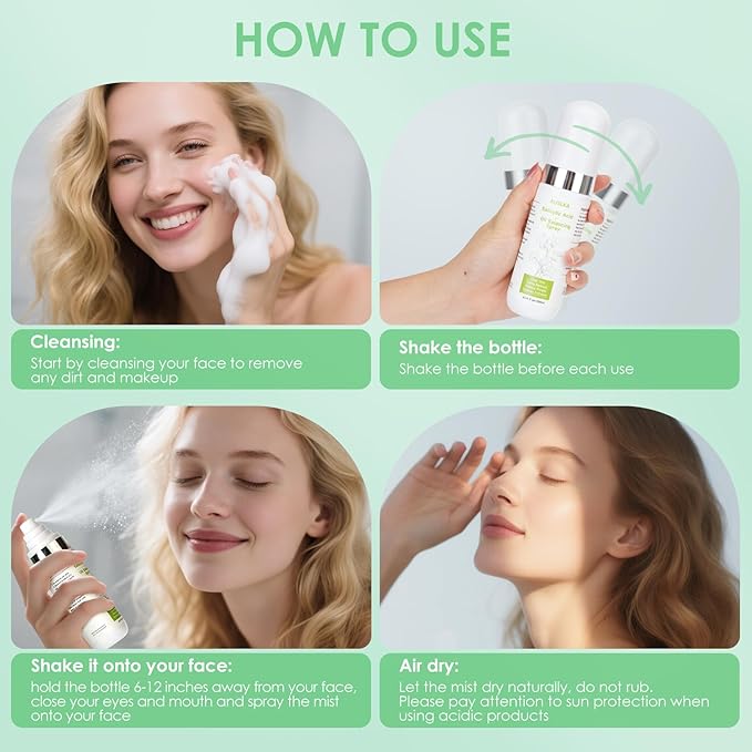 AUSLKA Salicylic Acid Oil Balancing Spray with 2% Salicylic Acid Regulates Skin Balance for Pimple and Oily Skin, Fruit Acid Spray for Face & Body (3.4 Fl Oz)-GlimoraGlow