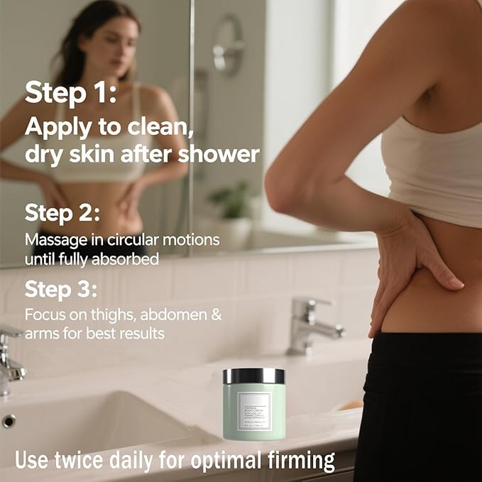 Champagne Firming Body Cream,Anti-Aging Tightening Cream with Luxe-Lift Complex,Skin Firming Cream for Hydrates Dry Skin, Fights Crepey Skin on Arms & Legs(8 Fl Oz, Sweet Almond Coconut)-GlimoraGlow