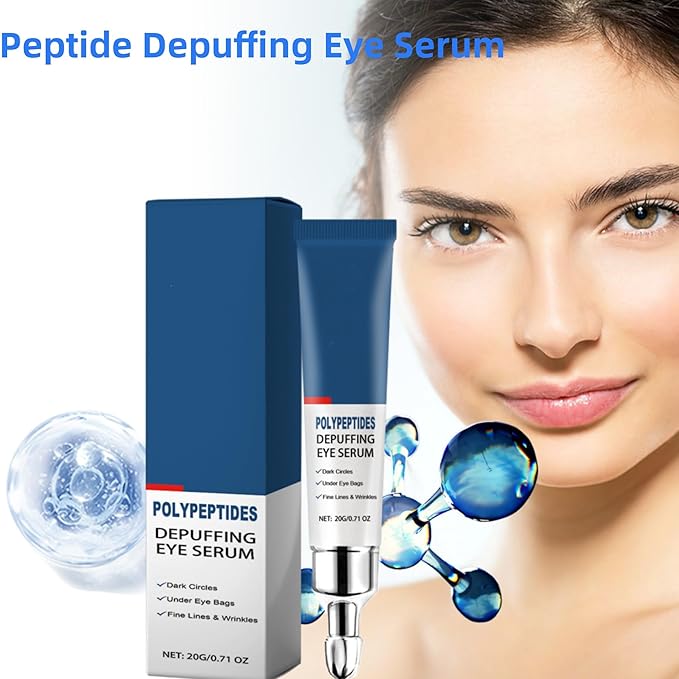 Peptide Depuffing Eye Serum, Himeye Peptide Eye Serum, Men's Caffeine Eye Serum, Men's Collagen Anti-Aging Eye Cream for Wrinkles, 0.5 Ounce (Pack of 2)-GlimoraGlow