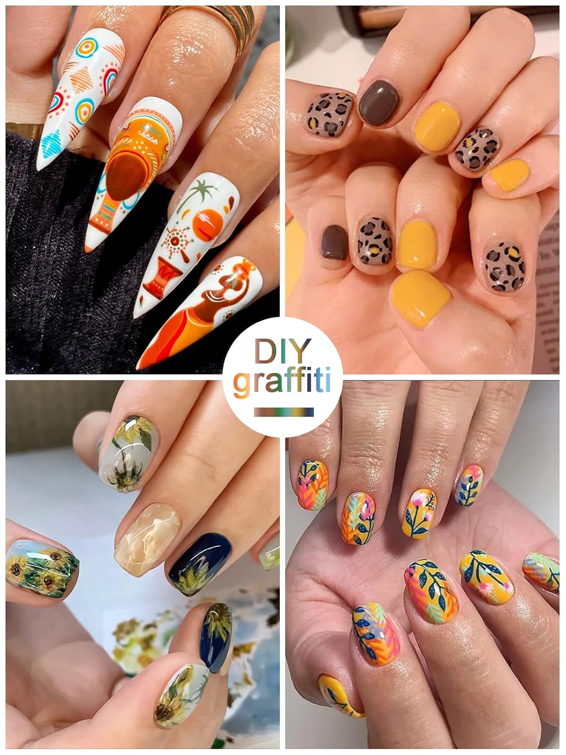 12 Color 3D Nail Art Pens Set, Kalolary Nail Point Graffiti Dotting Pen Drawing Painting Liner Brush for DIY Nail Art Beauty Adorn Manicure Tools(B)-GlimoraGlow