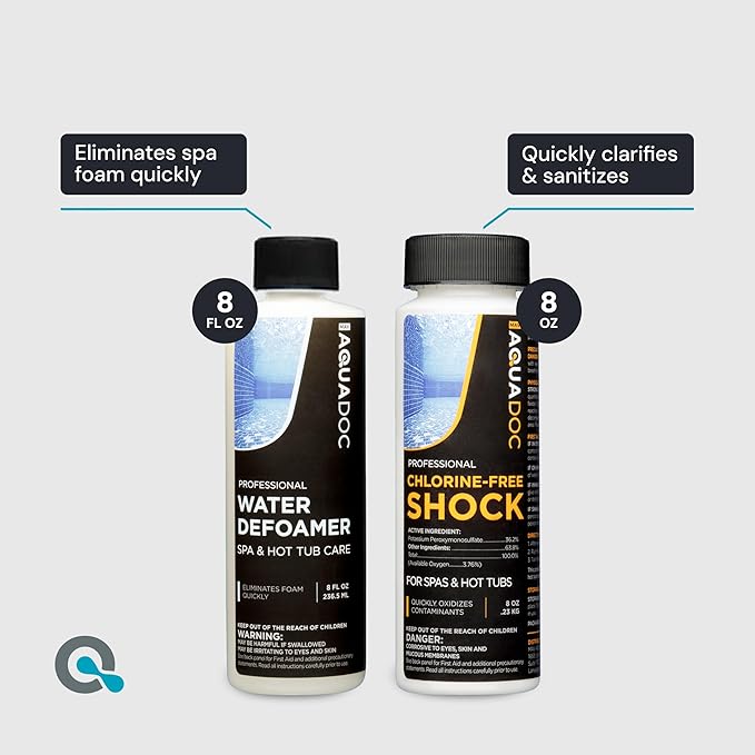 Inflatable Hot Tub Chemical Kit with Bromine Tablets - Inflatable Spa Starter Kit - Convenient Hot Tub Starter Kit & pH Control Kit - AquaDoc Inflatable Spa Chemicals-GlimoraGlow