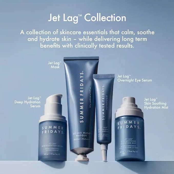Summer Fridays Jet Lag Mask Mini - Hydrating Face Moisturizer + Mask - Enriched with Hyaluronic Acid, Niacinamide, Glycerin + Antioxidants Helps Nourish Skin for a Renewed + Radiant Complexion (1 Oz)-GlimoraGlow
