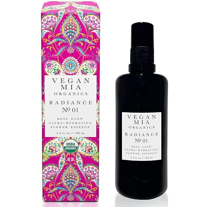 Organics - Radiance, Ultra-Hydrating Rose Water Spray for Face and Neck, Face Mist with Organic Rose Flower Essence, Facial Mist for All Skin Types, Hydrates Dry and Dull Skin, 3.4 fl oz-GlimoraGlow
