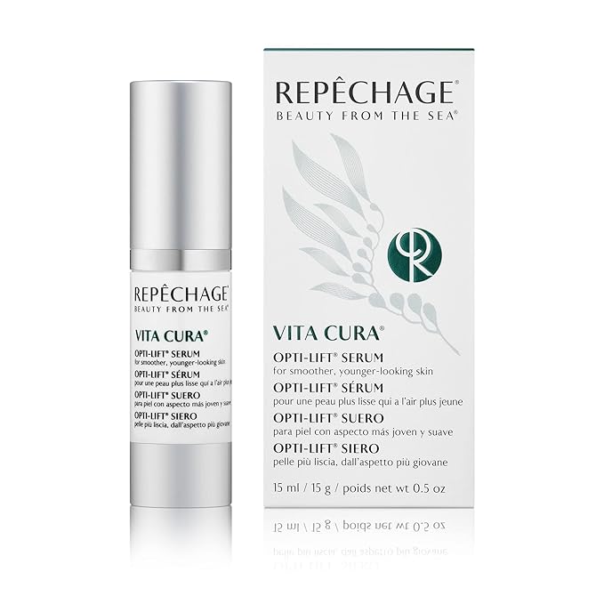 Repechage Vita Cura Opti-Lift Serum - Anti Aging Eye Contour Lifting Effect to Smooth Out Look of Wrinkles and Crow's Feet with Almond Protein, Seaweed Extracts, and Peptides, 15ml /0.5fl oz.-GlimoraGlow