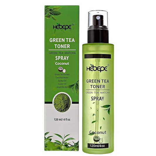 Green Tea Matcha Facial Toner Mist with Coconut Water, Refreshing, and Soothing Face Toner, with Jojoba Oil, Castor Oil, Snail Filtrate,120ml-GlimoraGlow