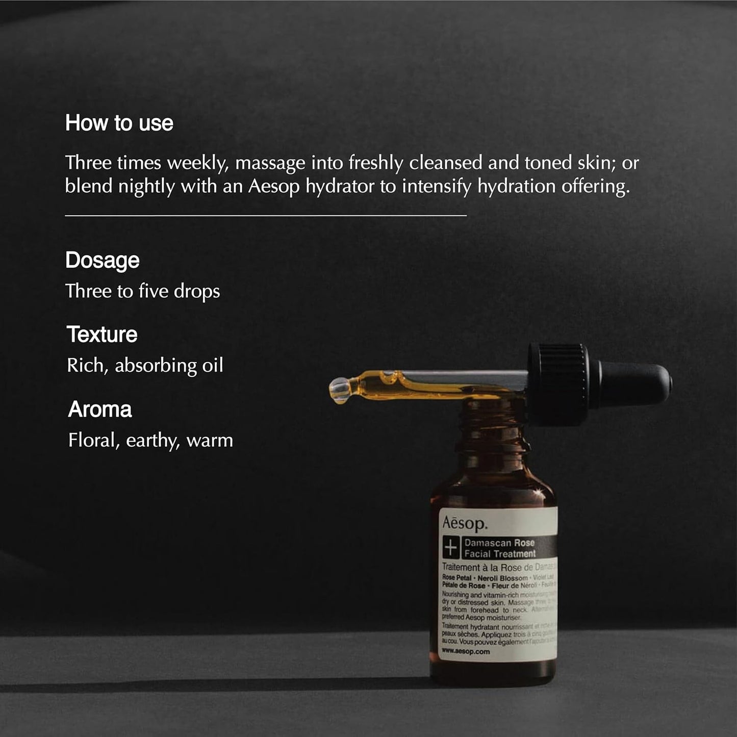 Aesop Damascan Rose Facial Treatment Oil | Hydrating Face Oil with Rose Petal, Neroli Blossom & Violet Leaf | Nourishing Vitamins & Fatty Acids for Dry, Distressed Skin | 0.8 fl oz-GlimoraGlow