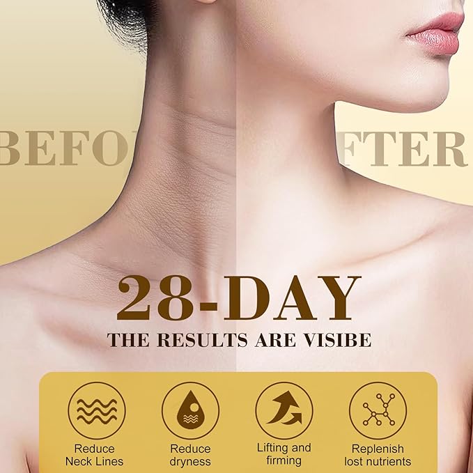 [2025 Upgrade] AH8 Firming Neck Cream with Roller - Tightening & Lifting Cream for Sagging Skin, 8-HA Clockwise Neck Cream for Face & Body Skin Tightening Cream with Massage Roller-GlimoraGlow