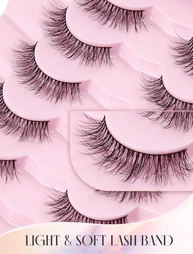 Lashes Wispy False Eyelashes Mink Lashes Natural Lashes Fake Lashes Strip Lashes Cat Eye Lashes Natural Eyelashes UP9-GlimoraGlow