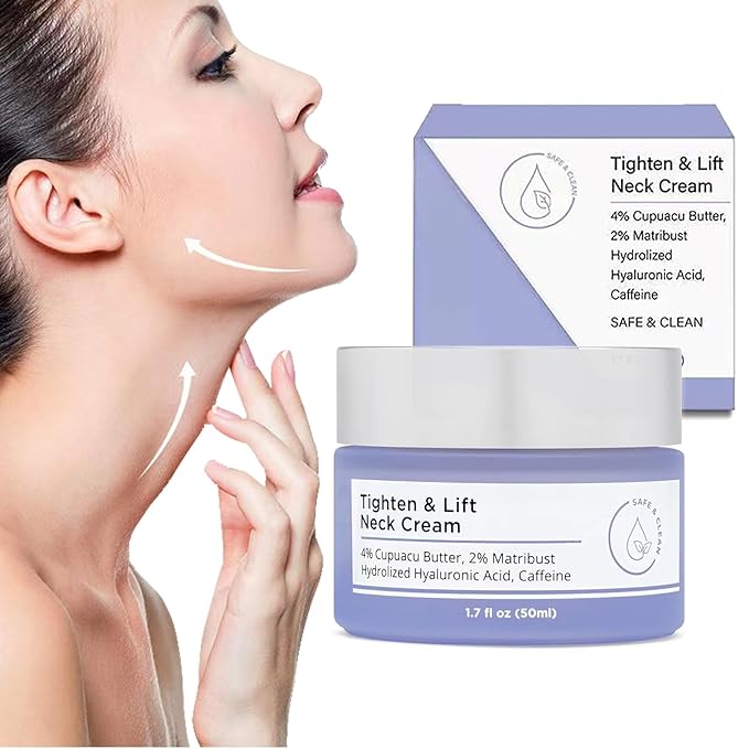 Neck Firming Cream, Neck Tightening Cream, Tighten and Lift Neck Cream, Neck Creams for Tightening and Firming Sagging Skin, Help Reduce Fine Lines & Wrinkles-GlimoraGlow
