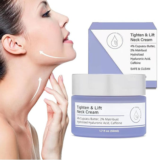 Neck Firming Cream, Neck Tightening Cream, Tighten and Lift Neck Cream, Neck Creams for Tightening and Firming Sagging Skin, Help Reduce Fine Lines & Wrinkles-GlimoraGlow