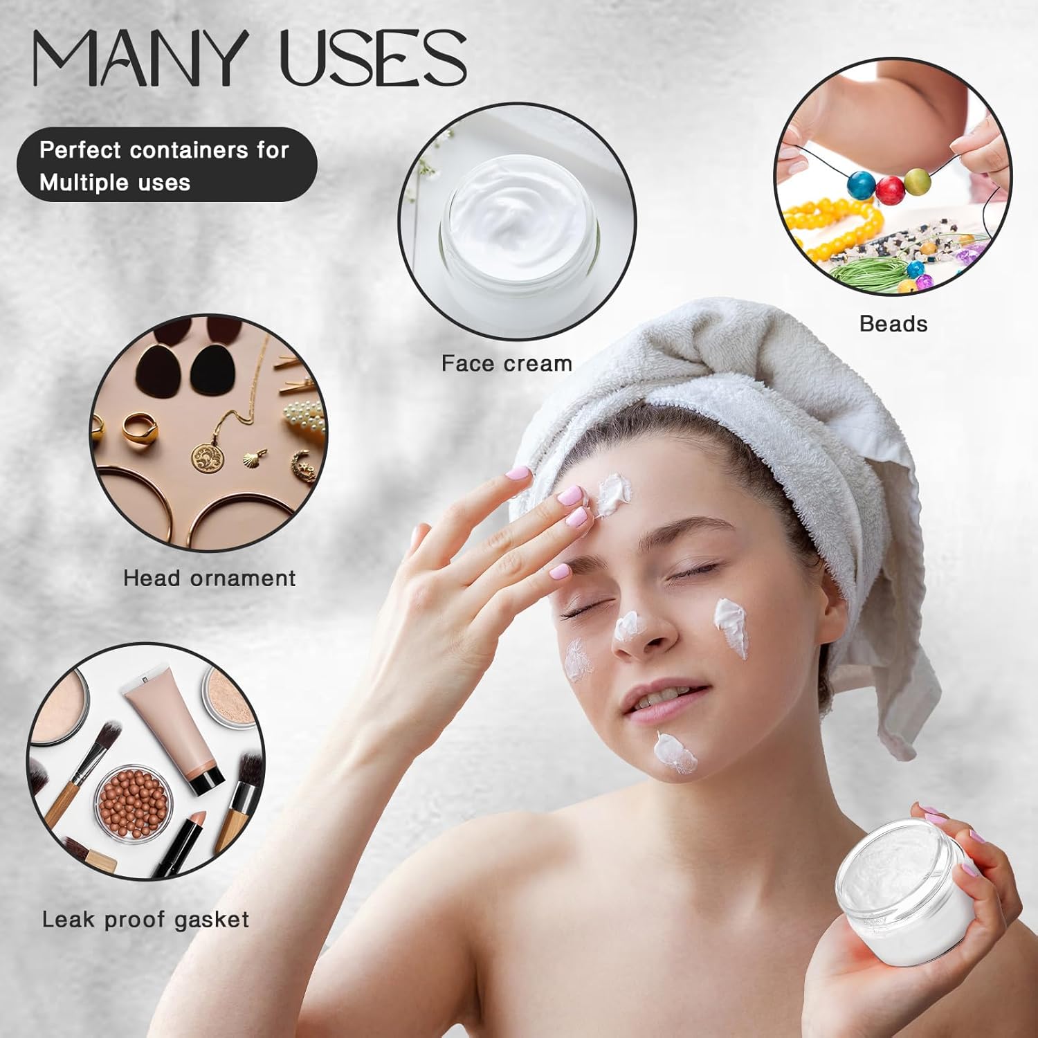 200 Pcs Empty Bulk Plastic Container Jars with Lid Leak Proof Round Plastic Jars Small Cosmetic Travel Containers for Storage Makeup Creams Lotion Ointments(Black,1 oz)-GlimoraGlow