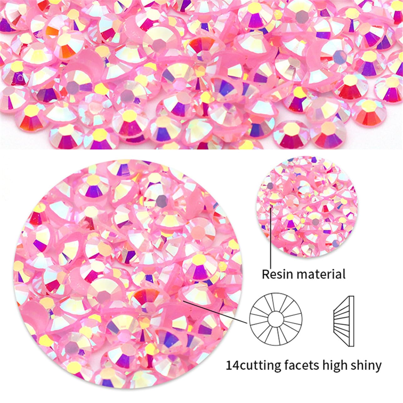 1440 Pcs SS20 5mm Flatback Rhinestones for Nails Art Crafts Glitter Round Shine Gems AB Crystals DIY Clothes Shoes （Peacock Blue AB）-GlimoraGlow