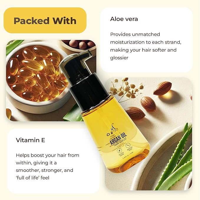HerStyler Advanced Argan Oil Hair Serum for Women - Anti Frizz Serum for Hair - for Frizzy, Dry and Damaged Hair - Nourishing - 2.36 Fl Oz / 70 Ml (1 Pack)-GlimoraGlow
