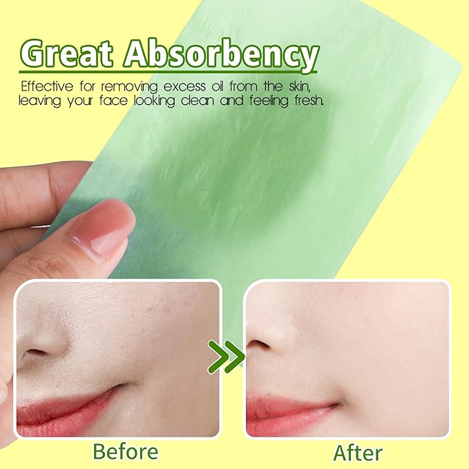 300 Sheets Blotting Paper, HNYYZL Oil Absorbing Sheets for Oily Skin, Oil Control for Face, Makeup Blotting Paper, Natural Oil Absorbing Facial Blotting Sheets for Oily Skin Care (Pack of 3)-GlimoraGlow