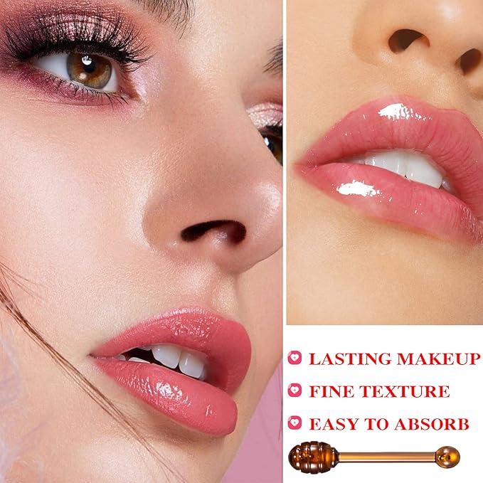 1PCS Bee Lip Balm Honey Pot,Honey Sleeping Lip Mask Bee Lip Balm with Applicator,Natural Moisturizing & Prevention Dry and Cracked Lip Scrubs Exfoliator-GlimoraGlow