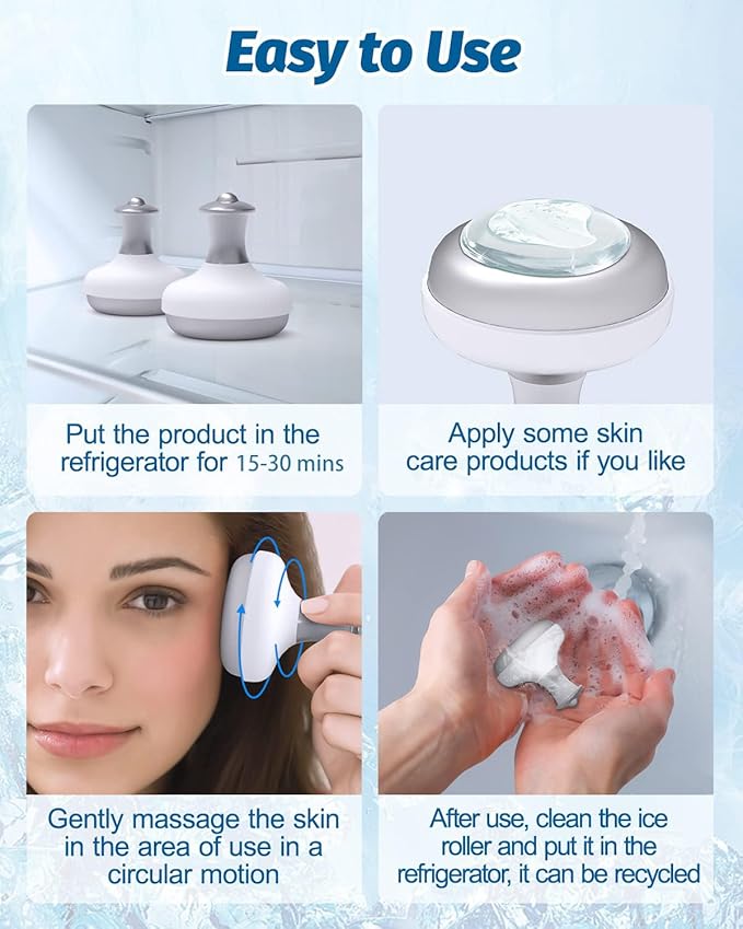 2 Pack Ice Roller for Face and Eyes, Facial Roller Device for Women, Ice Wand for Different Skin-GlimoraGlow