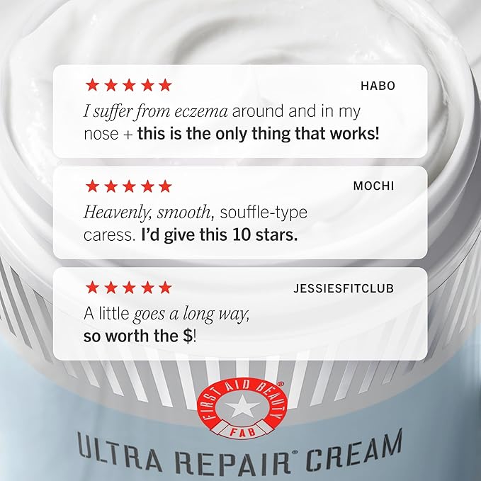 First Aid Beauty - Ultra Repair Cream, Intense Hydration Whipped Colloidal Oatmeal, Clinically Proven to Strengthen Skin Barrier in 7 Days & Helps Relieve Eczema, Luxury Face & Body Moisturizer, 8 oz-GlimoraGlow