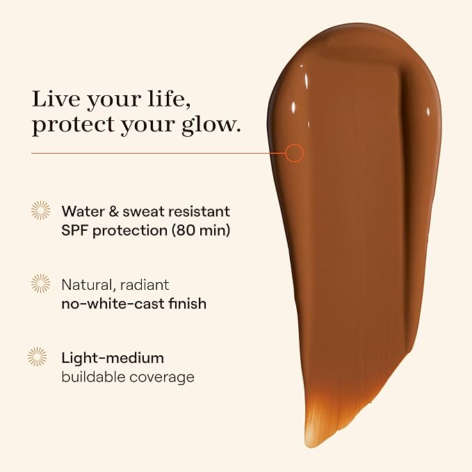 Live Tinted Hueguard Skin Tint SPF 50 - Tinted Mineral Sunscreen with Light-Medium Buildable Coverage With a Hydrating and Radiant Finish - Water and Sweat Resistant, 1.35 fl oz - Shade 04-GlimoraGlow
