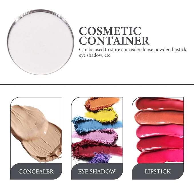 20pcs Metal Makeup Eyeshadow Jars Pan Palettes Tin Lipstick Foundation Single Holder Watercolor Eye Tray Steel Round Blush Pans Magnetic Cosmetic Plate Empty Pigment for-GlimoraGlow