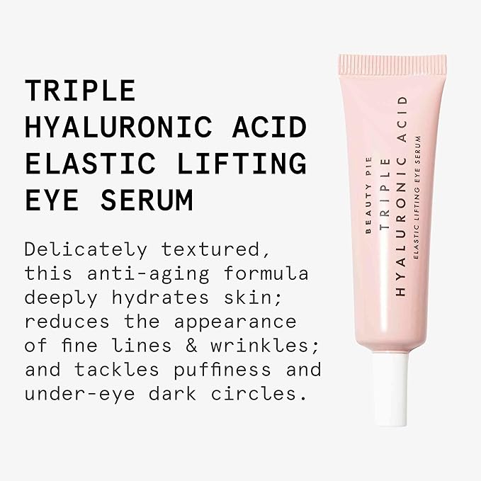 Beauty Pie Triple Hyaluronic Acid Elastic Lifting Eye Serum 15ml – Firming & Brightening Treatment for Dark Circles, Puffiness & Fine Lines – Lightweight, Fragrance-Free Eye Serum-GlimoraGlow