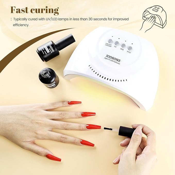 JODSONE 2 Bottles 15ml of Top Coat Gel Polish No Wipe Help Bright Manicure Need Lamp Cured-GlimoraGlow