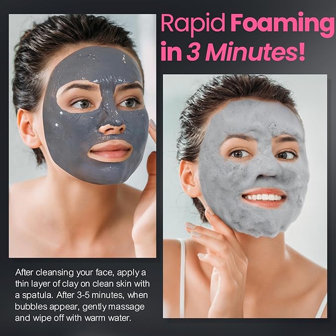 Carbonated Bubble Clay Mask -Exfoliation Face Mask | Detoxing Clay Mask for Blackhead Removal,Dull Skin,Skincare Facial Mask for Controlling Oil and Refining Pores,Mothers Day Gifts for Wife-GlimoraGlow