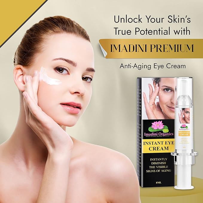 Imadini Natural Eye Wrinkle Cream, Remove Eye Bag Dark Circles, Reduce Puffiness & Eye Wrinkle, Ideal Eye Bag Cream For Both Men & Women– 8ml-GlimoraGlow