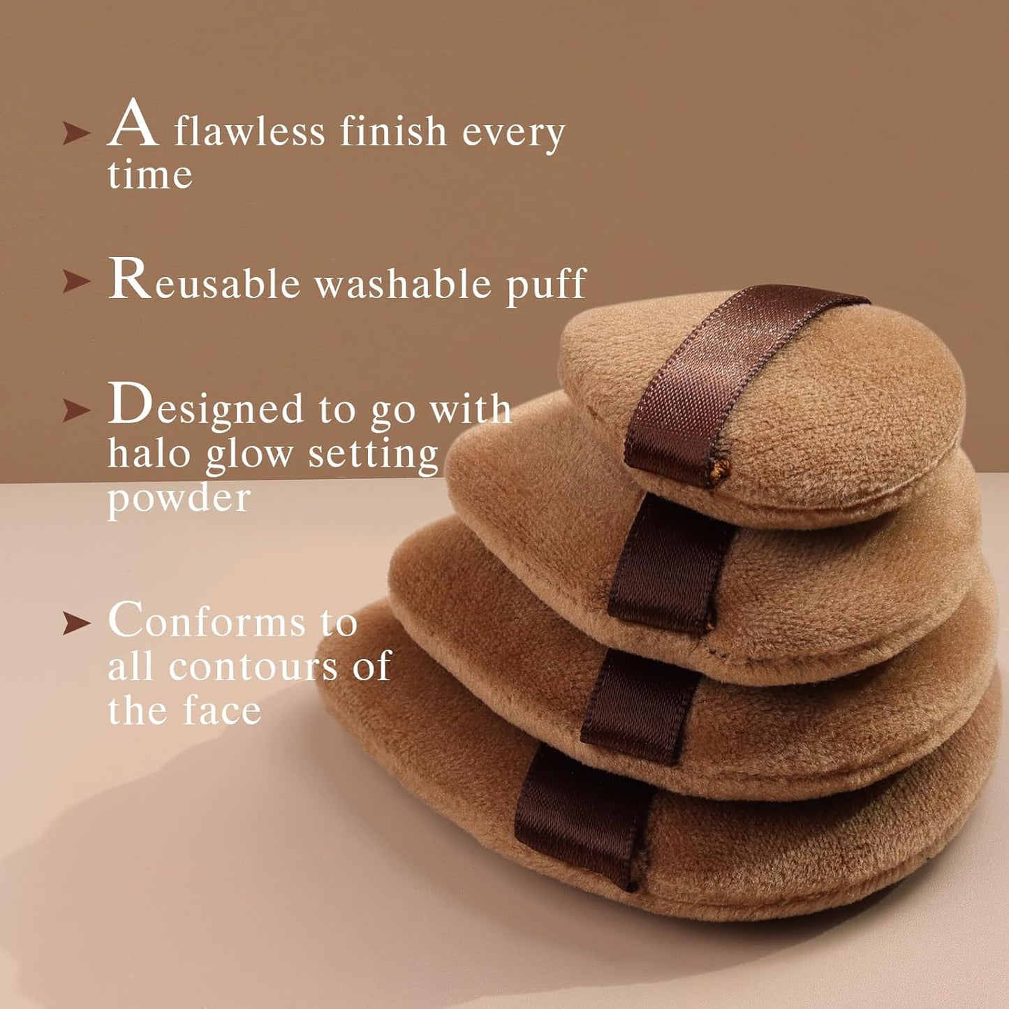 Powder Puff for Face Powder Triangle Beauty Blender Sponge Halo Glow Brown Powder Puff for Flawless Makeup Application-GlimoraGlow