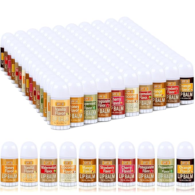 150 Pcs Mini Sunscreen Lip Balms Bulk SPF 30 Lip Balm Sticks Favors with Sunscreen SPF Employee Staff Appreciation Gifts Bulk Team Coworkers Christmas Party Gifts for Travel Beach-GlimoraGlow
