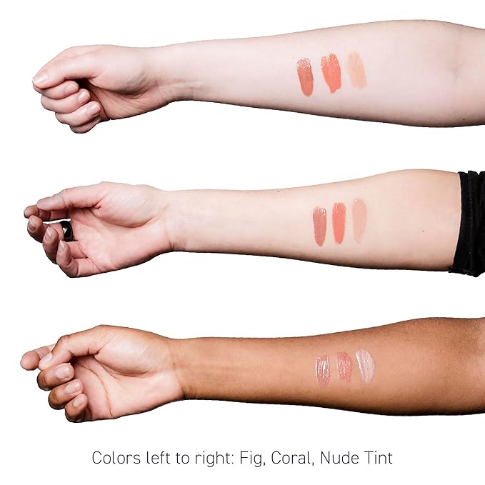 Brush On Block Sun Shine Protective Lip Oil 3 Color Variety Pack, Broad Protection Hydrating SPF 30 Mineral Sunscreen, Nude Tint, Coral, and Fig-GlimoraGlow