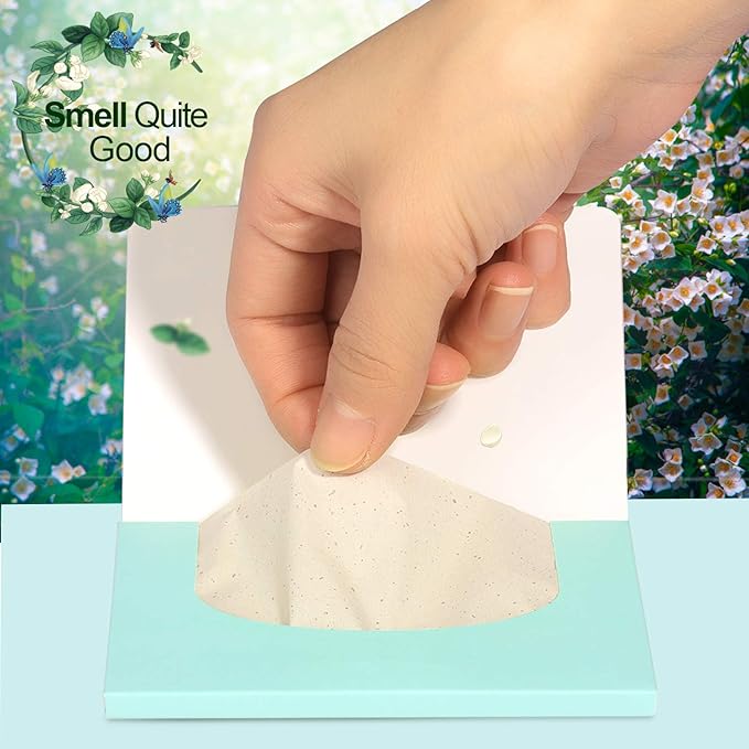 Teenitor Oil Blotting Papers for Face, 100 Sheets Jasmine Oil Blotting Sheets for Oily Skin, Oil Control Film Oil Absorbing Sheets for Face Men Women, Oil Absorbent Pads-GlimoraGlow