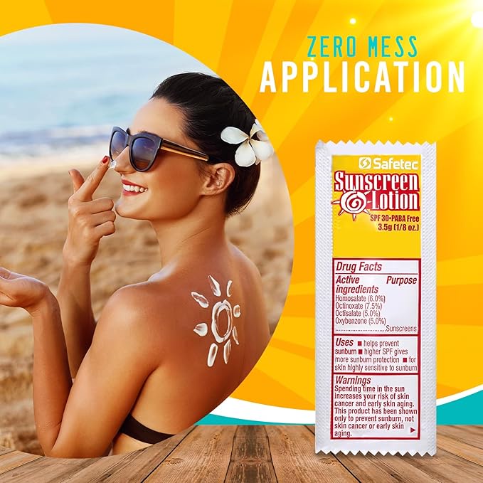 Sunscreen Lotion, SPF30 Protection and PABA Free, Individual Packets of Sunscreens (Pack of 1000) – Travel Size Sun Screen for Outdoors, Bundled with reclosable Homesphere bag-GlimoraGlow