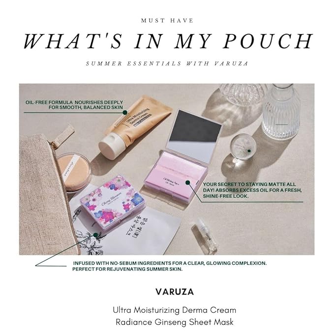 [400 Counts + Mirror Case] Cherry Blossom Natural Oil Blotting Paper for Face with Mirror Compact and Refills-GlimoraGlow