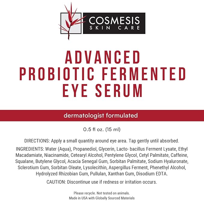 Advanced Probiotic-Fermented Serum - Revitilize Your Eyes, Combat Oxidation, & Support Youthful Skin - Cosmesis, 0.50 oz.-GlimoraGlow