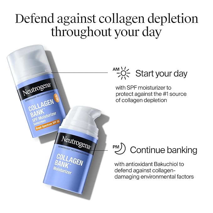 Neutrogena Collagen Bank Face Moisturizer, Larger Size Anti-Aging Face & Neck Collagen Cream, Bakuchiol, Face Lotion Supports Skin’s Natural Collagen for Visibly Plump Skin, 2.7 fl. oz-GlimoraGlow