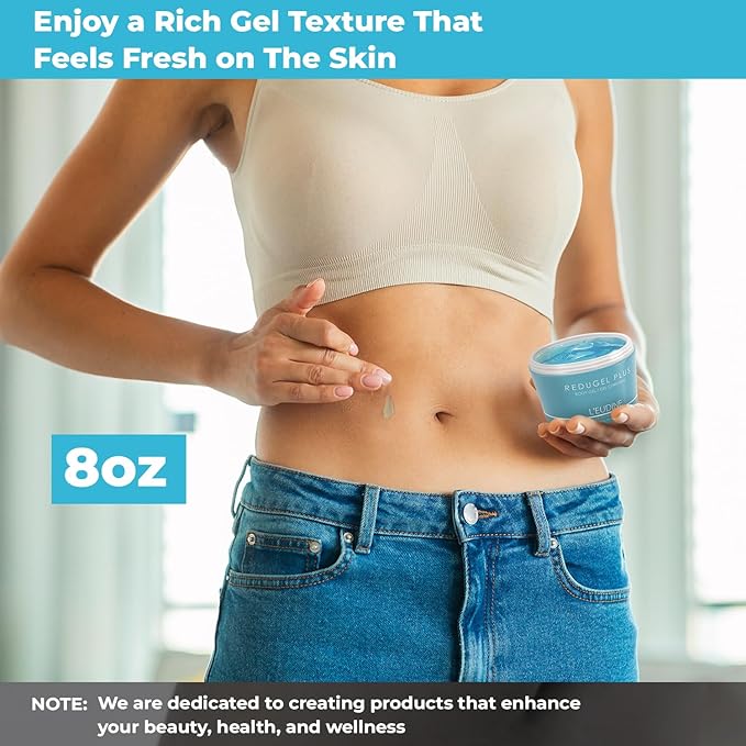 L’EUDINE Redugel Plus Skin Tightening Cream for Body, Firming Cream with Mint Oil, Field Horsetail, Marine Algae, Maca Extract, Skin Firming and Tightening Lotion – 8oz-GlimoraGlow