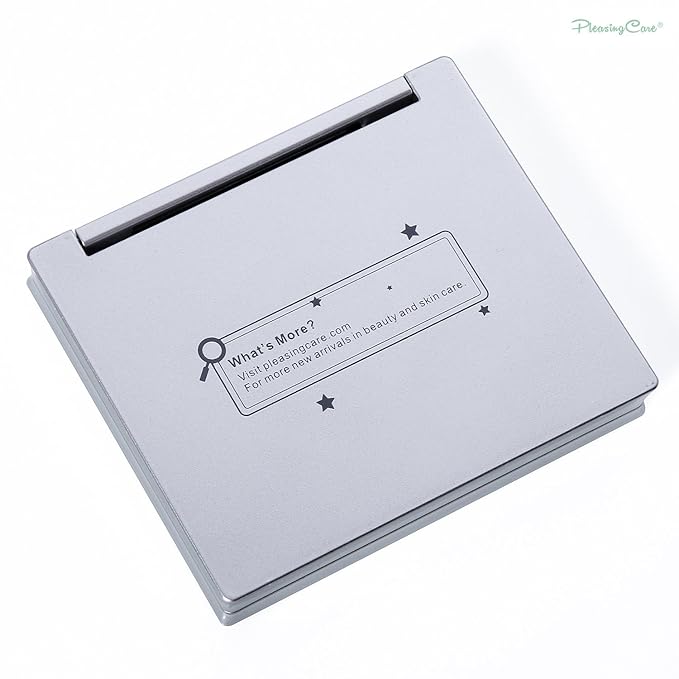 Makeup Mirror with Facial Oil Blotting Paper Sheets – Green Tea 100 Counts, Silver Compact Folding Cosmetic Travel Mirror-GlimoraGlow
