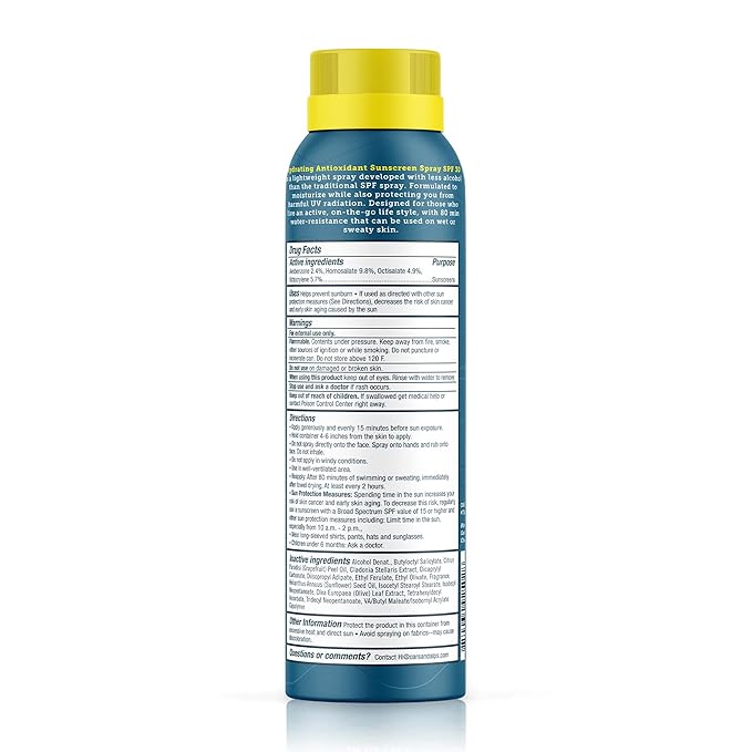 Oars + Alps Hydrating SPF 30 Sunscreen Spray, Naturally Derived Skin Care Infused with Vitamin C and Antioxidants, Water and Sweat Resistant, 6 Oz, 1 Pack-GlimoraGlow