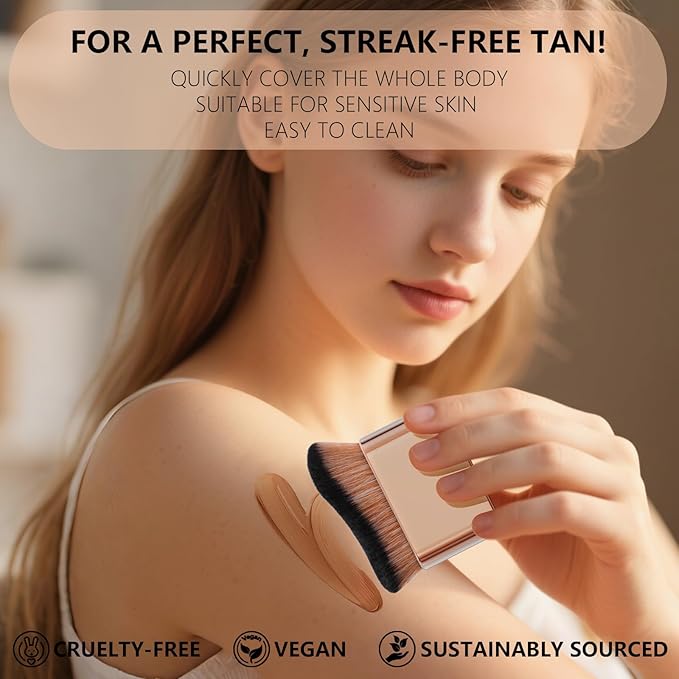 docolor Self Tanner Brush Body Makeup Brush for Flawless Face and Body Makeup, Sunless Tanner Blending Brush Body Brush for Self Tanner, Bronzer, Foundation, Vegan & Cruelty Free-GlimoraGlow