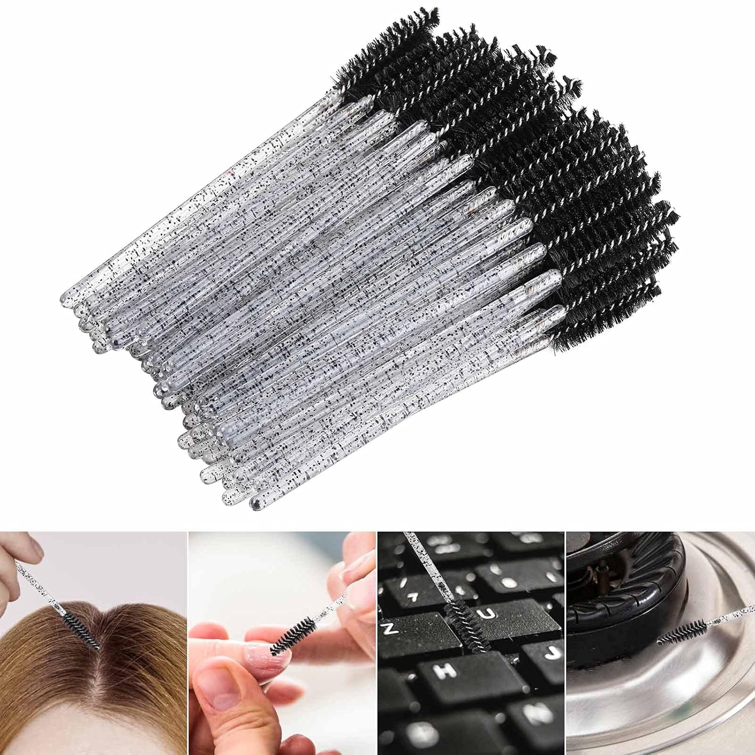 Tbestmax 1000 Disposable Mascara Wands Eyelash Brush Spoolies for Eyebrow Eye Lash Extension Black-GlimoraGlow